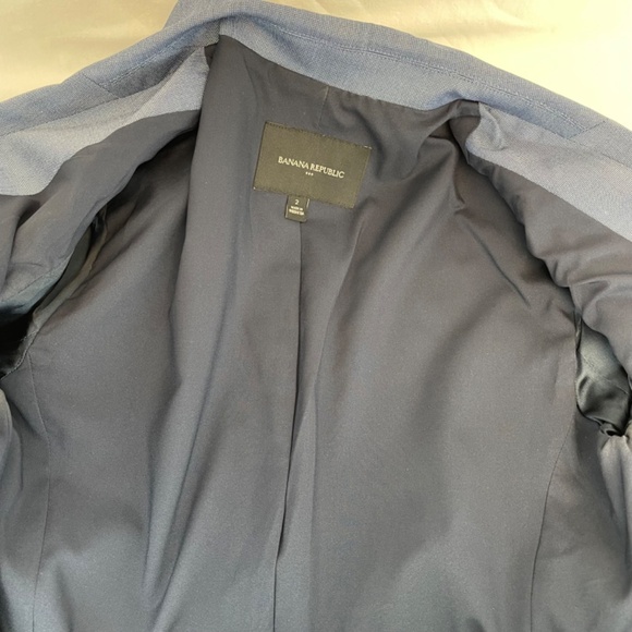 Banana Republic Blazer Blue Textured Women’s Size 2 - Like New - Picture 6 of 12